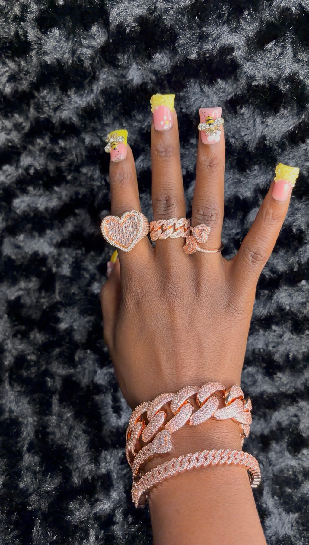 Anillos de corazón con brillantes