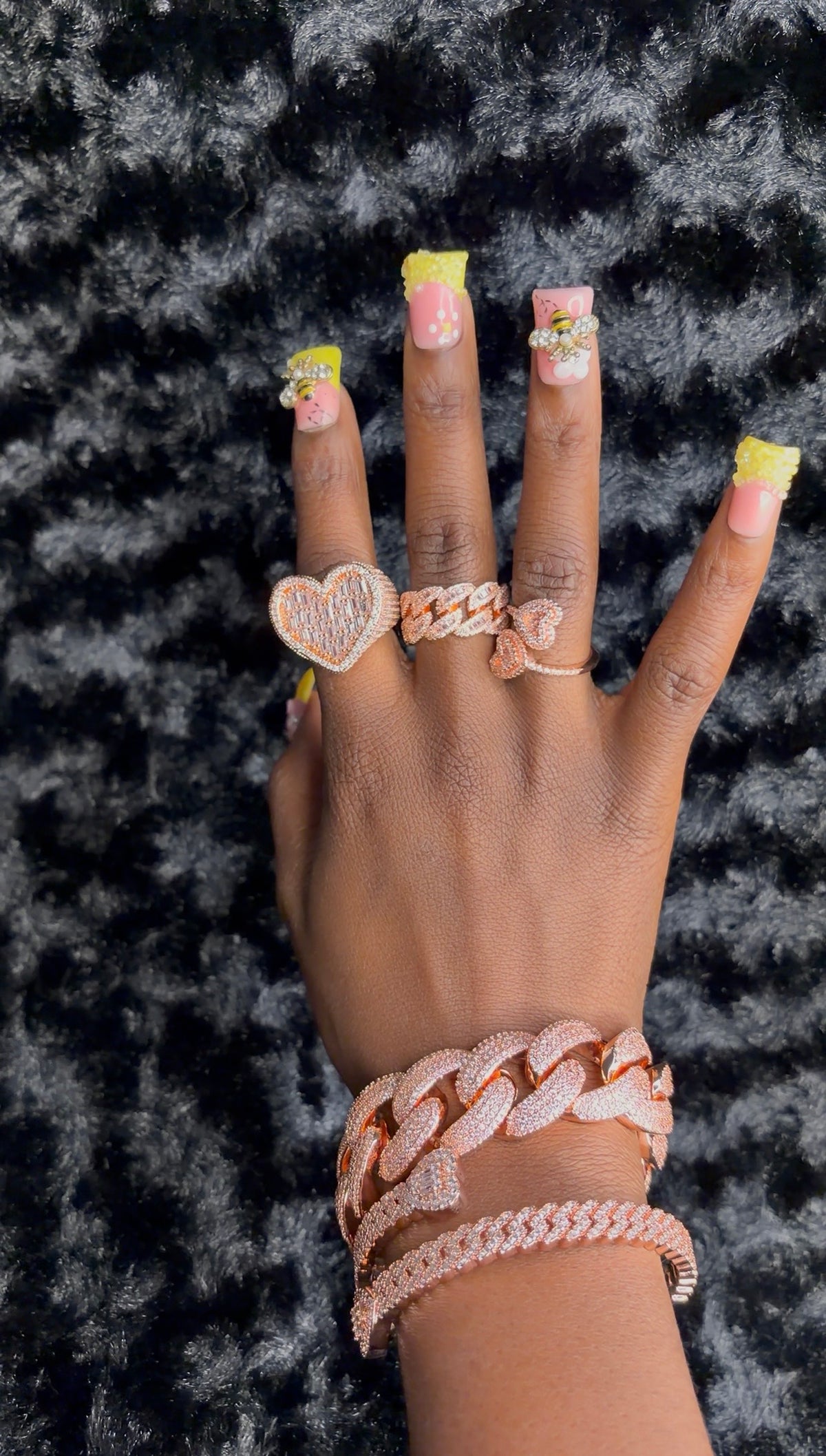 Big icey heart rings