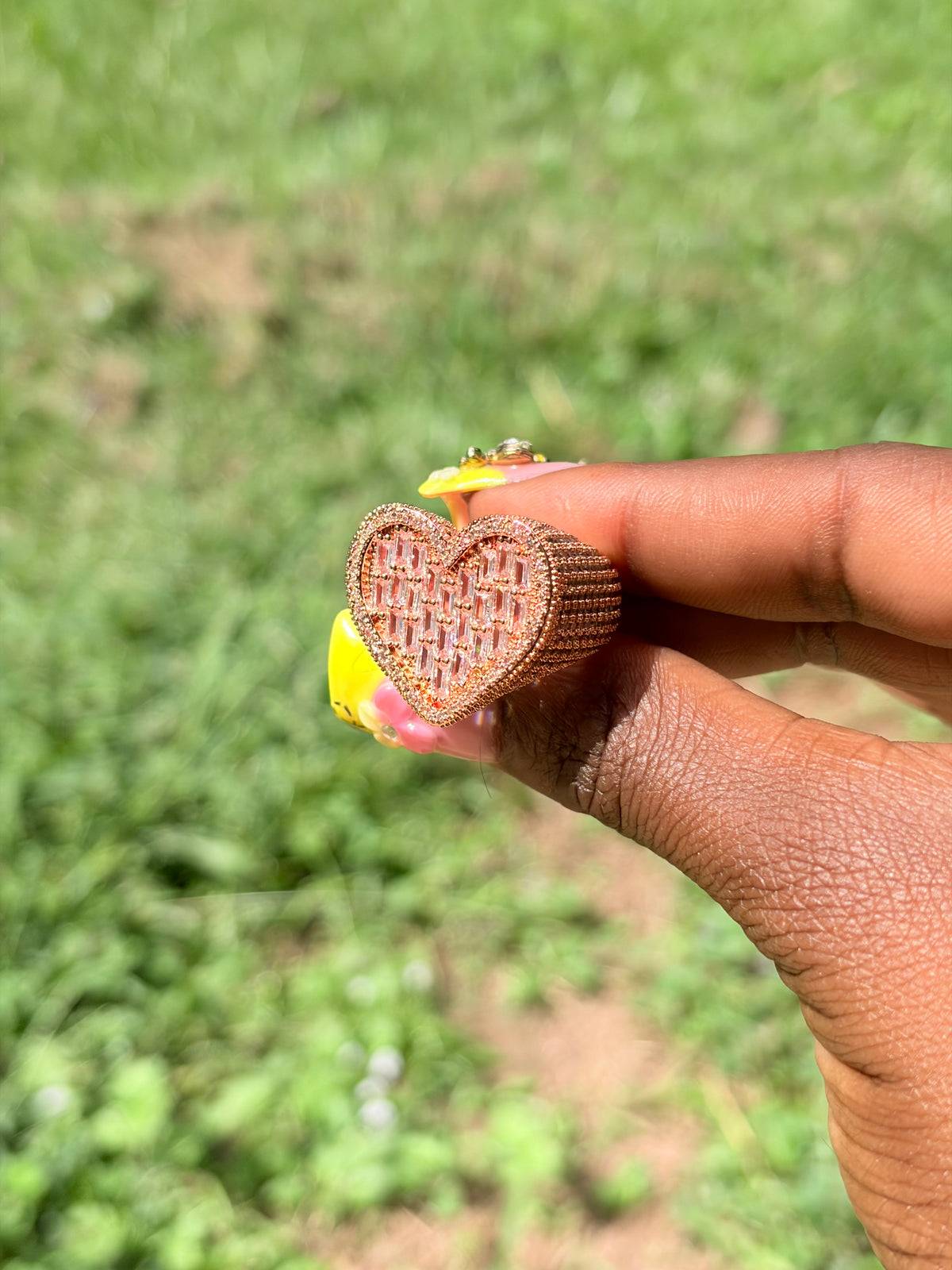 Big icey heart rings