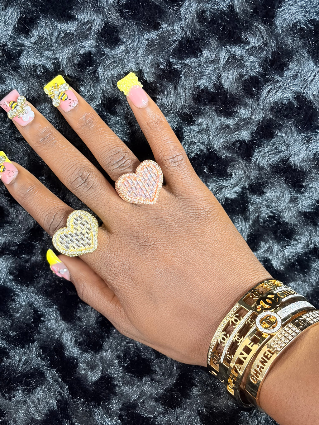 Anillos de corazón con brillantes