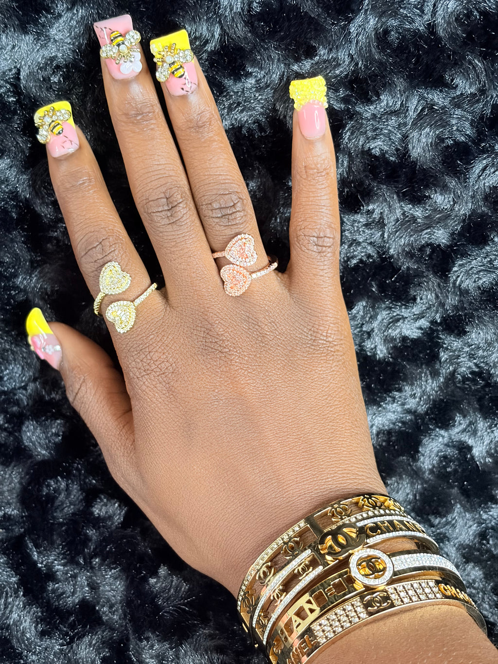 Icey heart rings