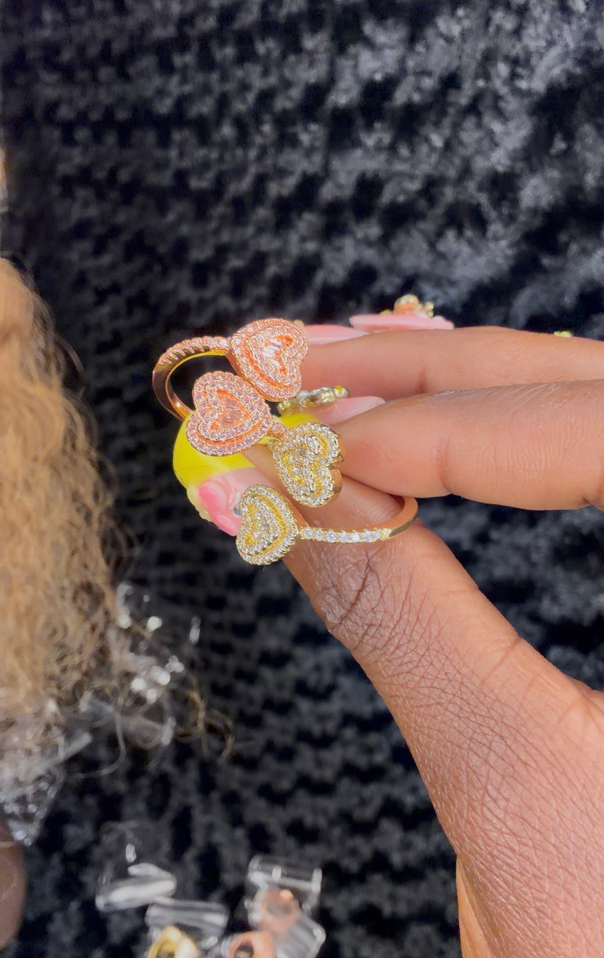 Icey heart rings